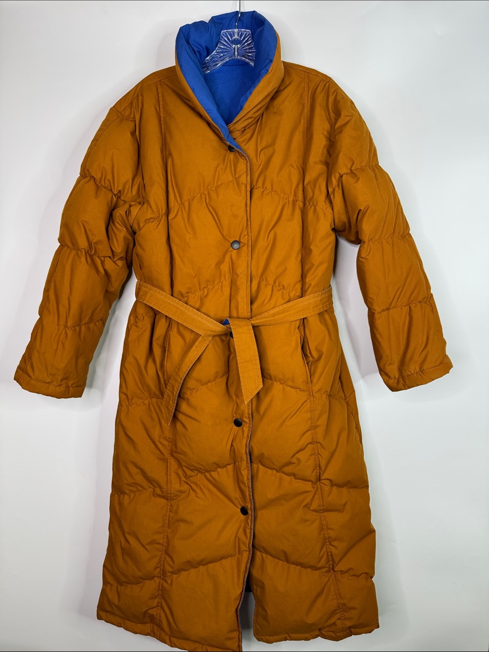Vintage The Company Store Down Reversible Long Jacket Size 6 90s